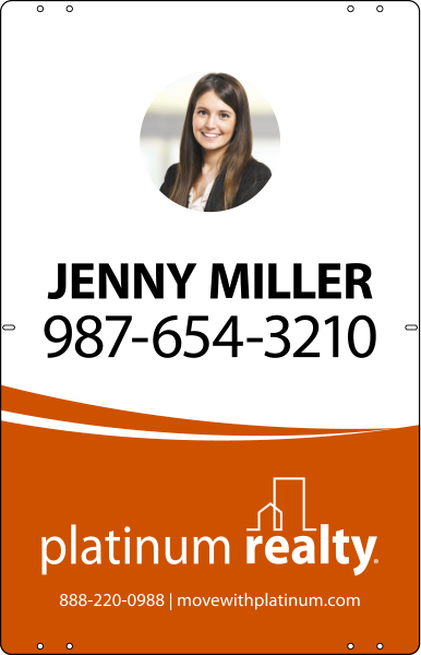 Reflective Agent Photo Sign Panel, 28"H X 18"W, Steel