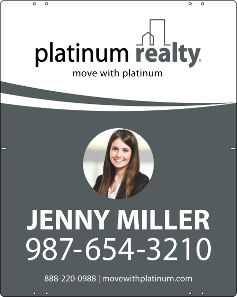 Agent Photo Sign Panel, 30"H X 24"W, Steel