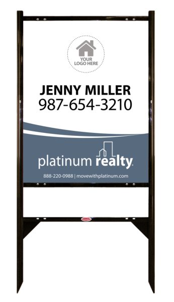 Reflective Angle Iron Frame With One Rider Insert And Sign Panel Unit, 30"H X 24"W