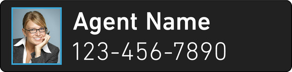 Agent Photo Sign Rider, 6"H X 24"W, 3mm Aluminum Composite - No Holes