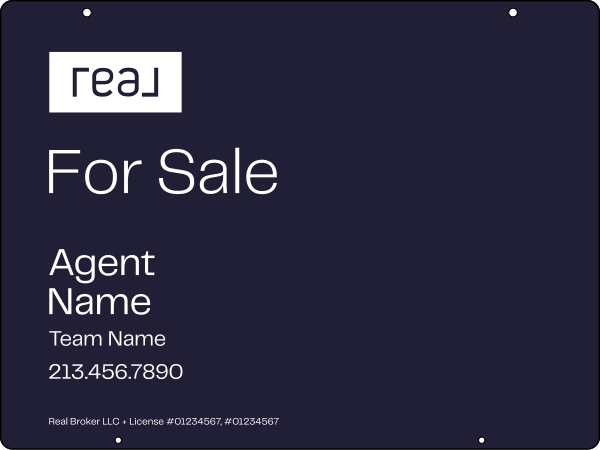 Hanging For Sale Agent Name Sign Panel, 18"H X 24"W, 3mm Aluminum Composite
