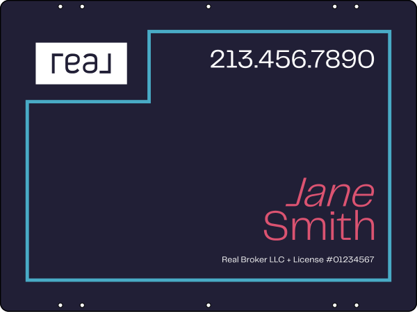 Agent Name Sign Panel, Df, 18"H X 24"W, 3mm Aluminum Composite