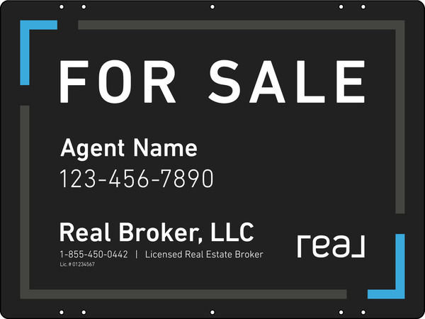 Agent Name Sign Panel, Df, 18"H X 24"W, 3mm Aluminum Composite