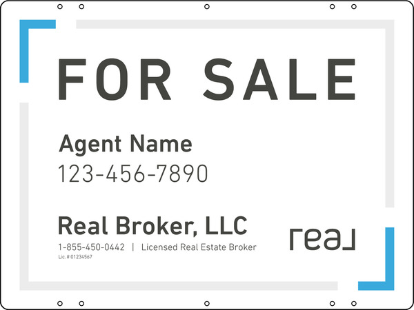 Agent Name Sign Panel, 18"H X 24"W, Steel