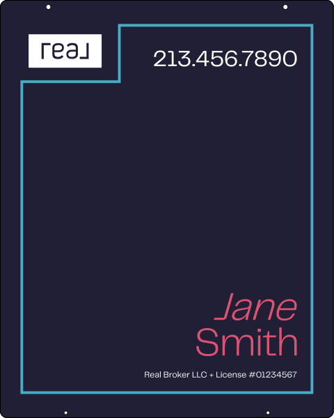 Hanging Agent Name Sign Panel, 30"H X 24"W, Steel