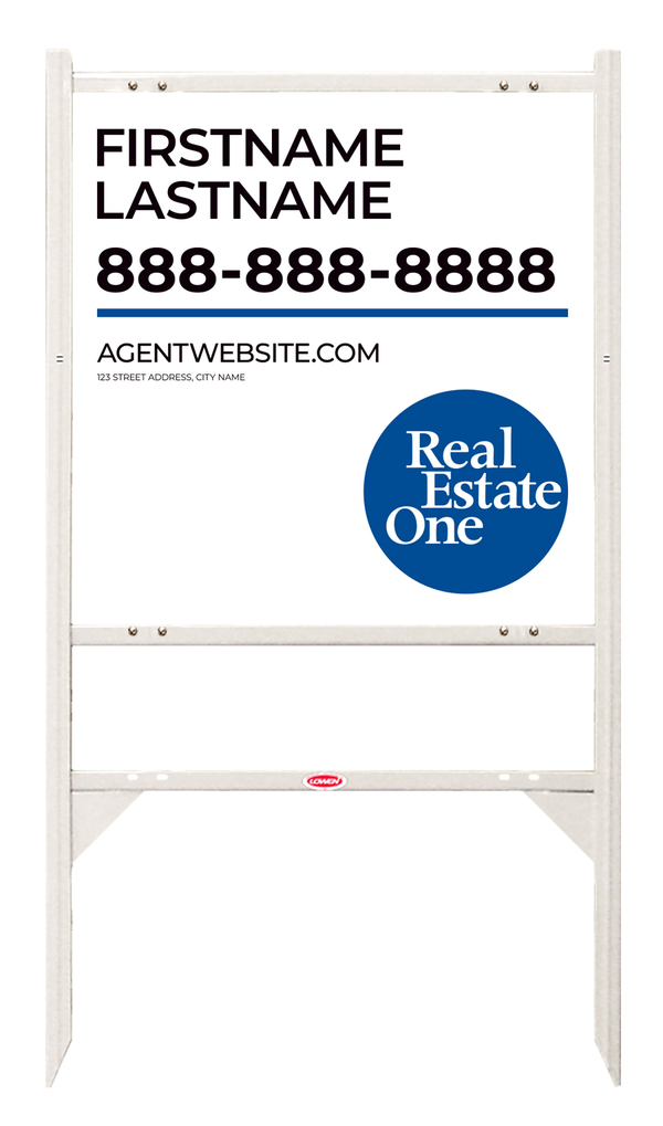 Angle Iron Frame W/ 1 Rider Inserts And Reflective Agent Name Sign Panel Unit, 24"H X 24"W, Steel