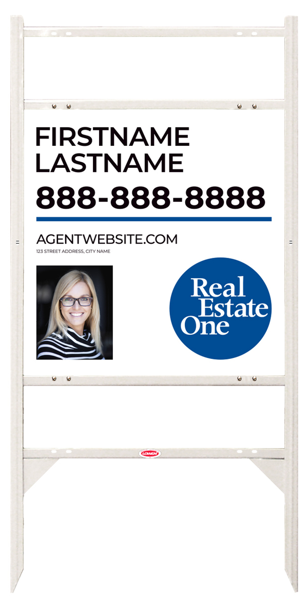 Angle Iron Frame W/ 2 Rider Inserts And Reflective Agent Photo Sign Panel Unit, 24"H X 24"W, Steel