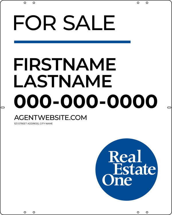 Reflective Agent Name Sign Panel, 30"H X 24"W, 3mm Aluminum Composite