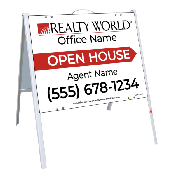 A-Frame And Agent Open House Sign Panel Unit, 18"H X 24"W, .050 Poly