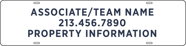 Associate Or Team Name Phone Number Rider, 6"H X 24"W, Steel