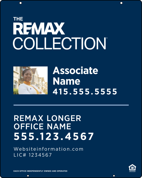 Collection Associate Name W/ Photo & License Number Hanging Sign Panel,  30"H X 24"W, Steel