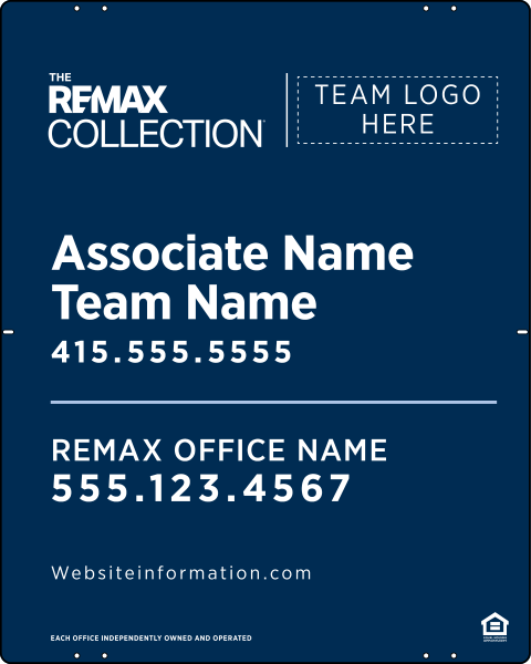 Collection Associate Name W/ Team Name & Logo Sign Panel, 30"H X 24"W, Steel