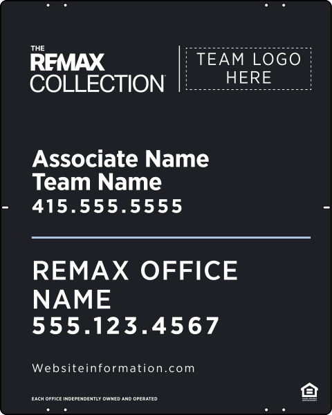 Collection Associate Name W/ Team Name & Logo Sign Panel, 30"H X 24"W, Steel