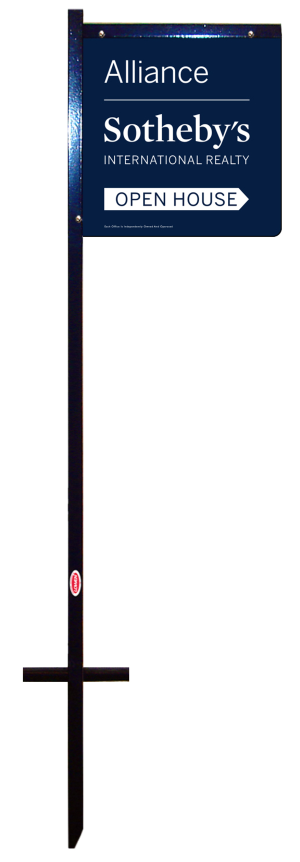 Real Estate Open House Angle Iron Flag Stake And Sign Panel Unit, 24 GA Steel 12"H X 12"W