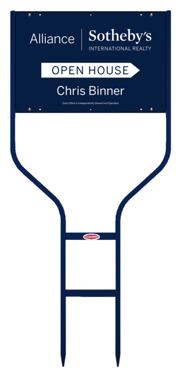 Real Estate Open House Round Rod Sign Frame And Panel Unit, 24 GA Steel 12"H X 18"W