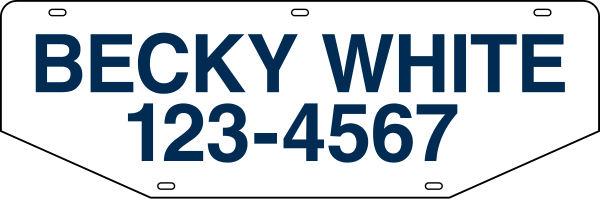 Reflective Agent Name Sign Rider, 6"H X 18"W, Steel