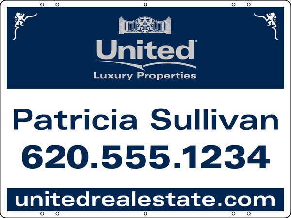 Real Estate Luxury Properties Sign Panel, Steel 24"H X 18"W