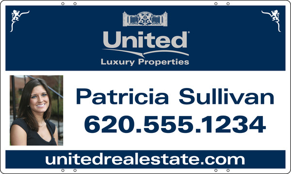 Agent Photo Luxury Properties Sign Panel, 18"H X 30"W, Steel