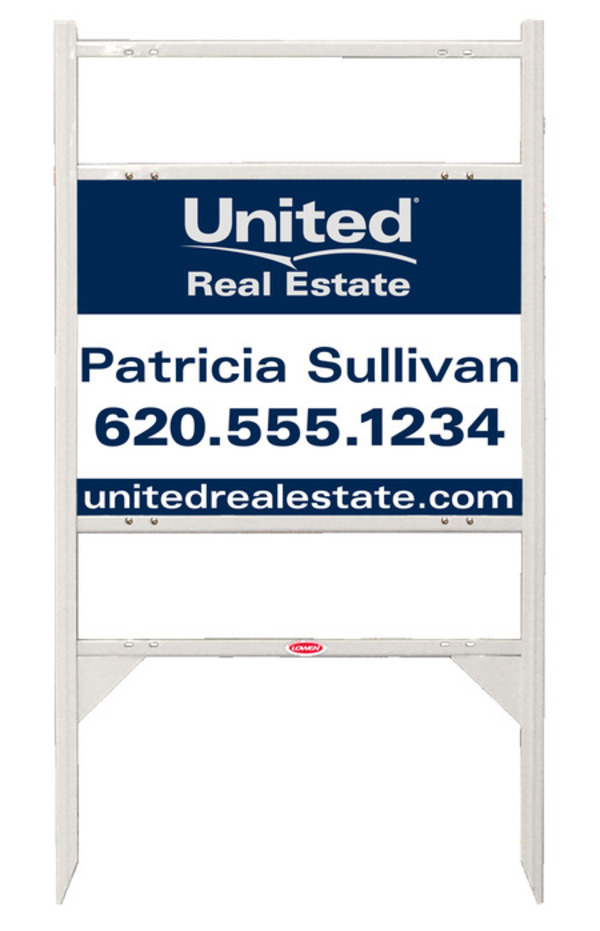 Real Estate Angle Iron Frame For 2 Rider Inserts And Sign Panel Unit, Steel 18"H X 24"W