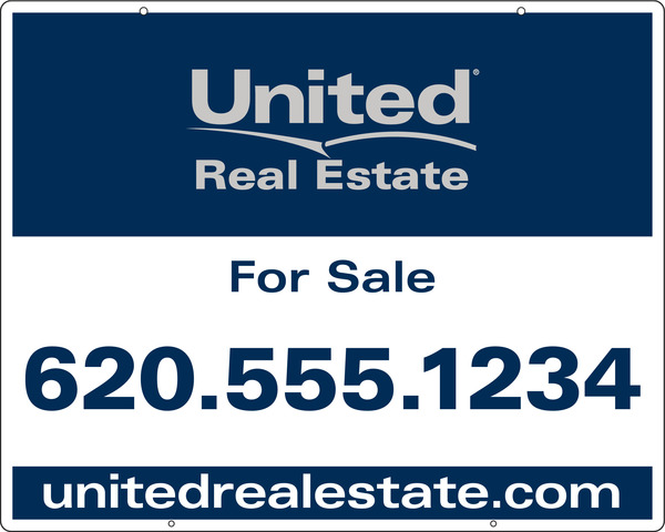 Real Estate Hanging Sign Panel, Steel 24"H X 30"W