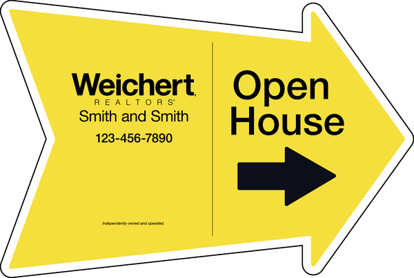 Open House Arrow Shape Sign Panel, 18"H X 24"W, 4mm