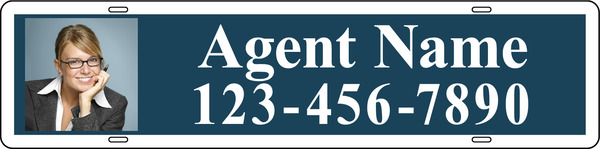 Photo Agent Name Sign Rider, 6"H X 24"W, Steel
