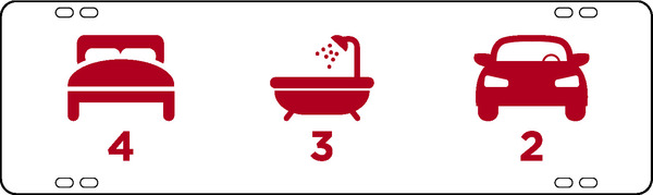 Bed, Bath and Garage Sign Rider, 6h x 20w, .090