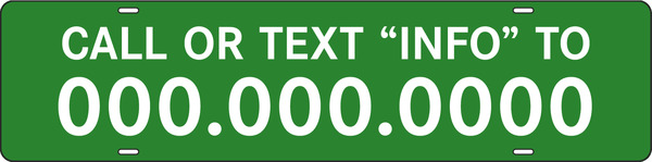 Call or Text Info Sign Riders, 6h x 24w, Steel