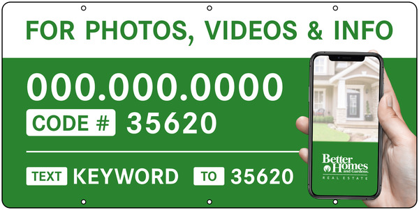 For Photos & Info Text Sign Riders, 12h x 24w, Steel