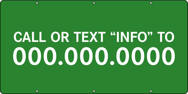 Call or Text Info Sign Riders, 12h x 24w, Steel