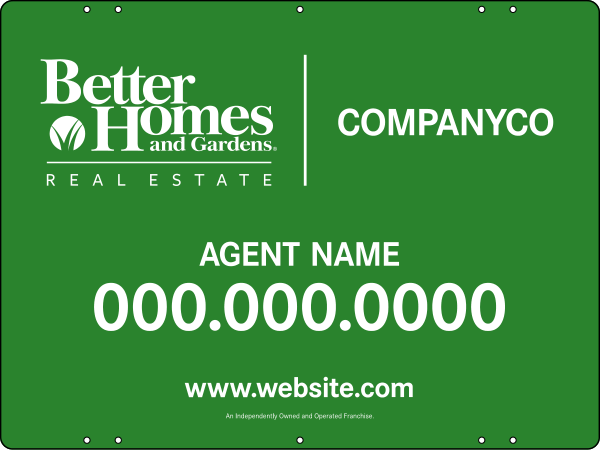 Agent Sign Panel, 24 GA. Steel, 18h x 24w