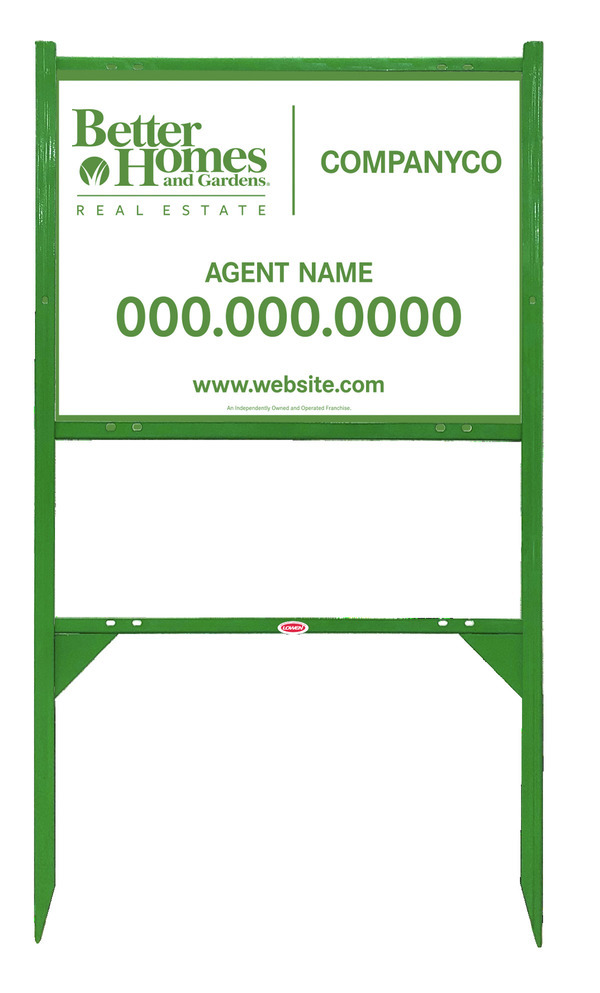 Angle Iron Frame and Agent Sign Panel Unit, 18h x 24w, Green