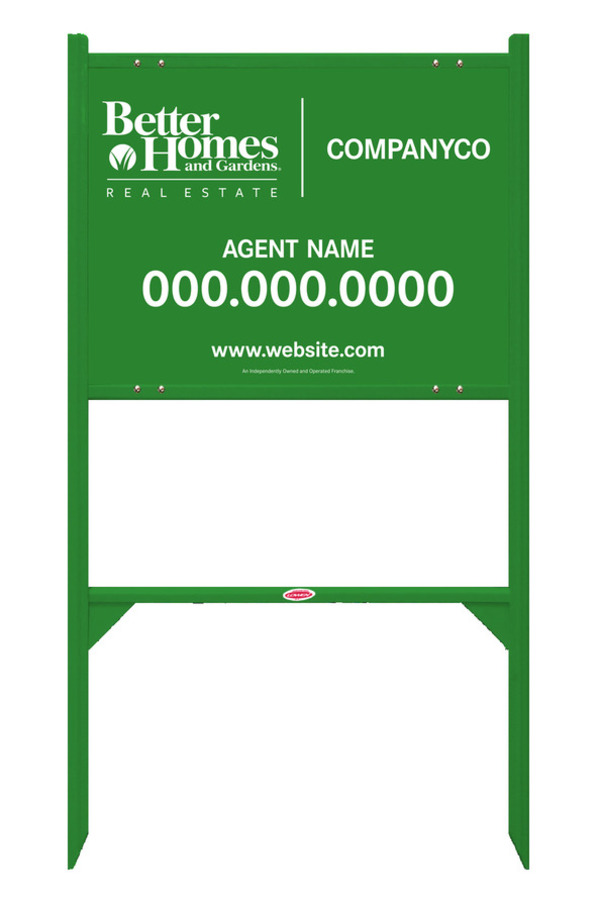Angle Iron Frame and Agent Sign Panel Unit, 18h x 24w, Green