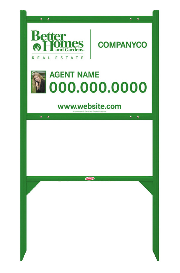 Angle Iron Frame and Photo Sign Panel Unit, 18h x 24w, Green