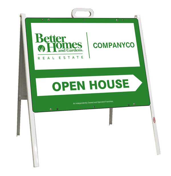 open house A-frame sign and panel unit, 24 GA steel 18h x 24w