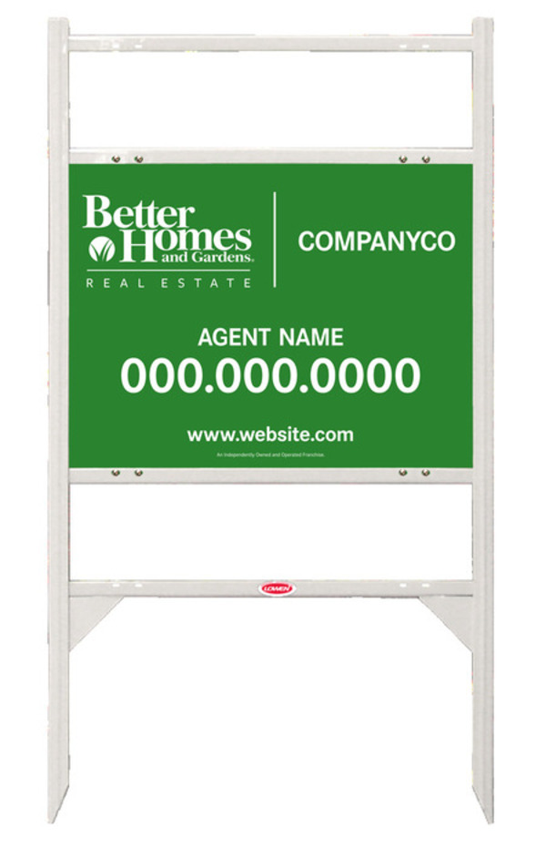 Angle Iron Frame with Two Rider Inserts and Agent Sign Panel Unit, 18h x 24w