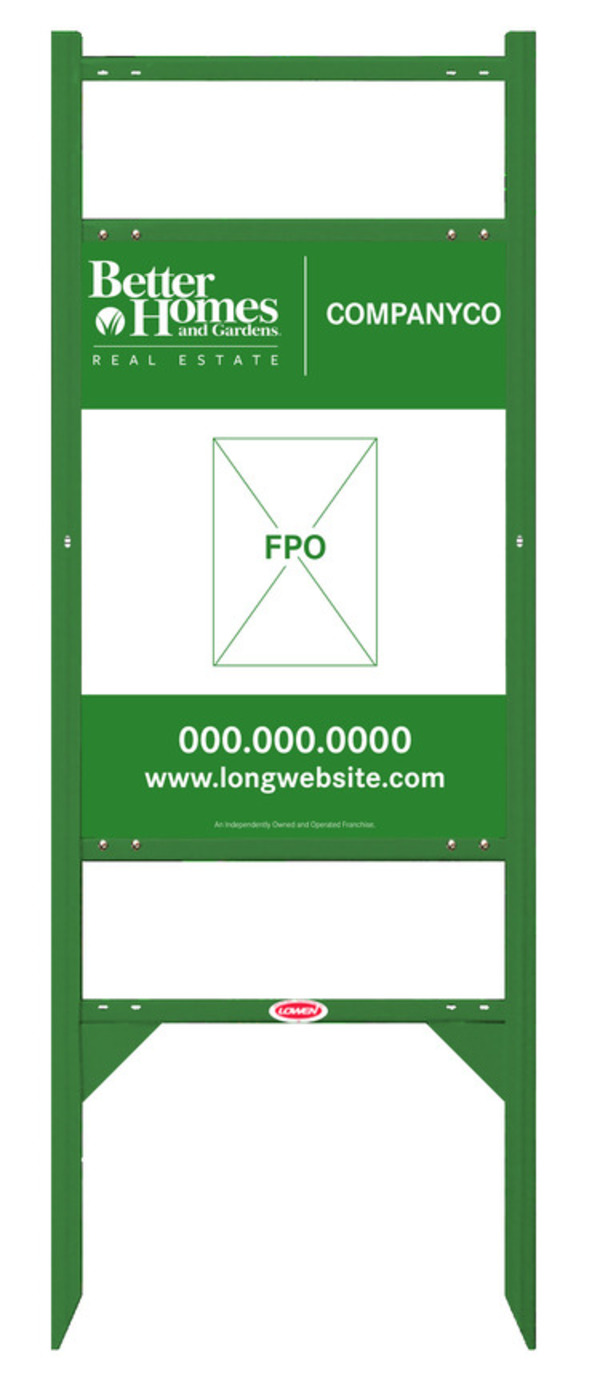 Angle Iron Frame with Two Rider Inserts and Sign Panel Unit, 24h x 18w, Green