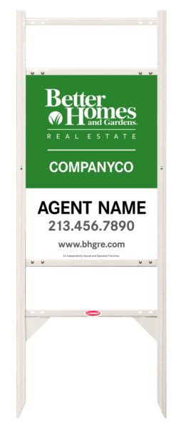 Angle Iron Frame w Two Rider Inserts and Agent Name Sign Panel Unit, 24h x 18w, Steel