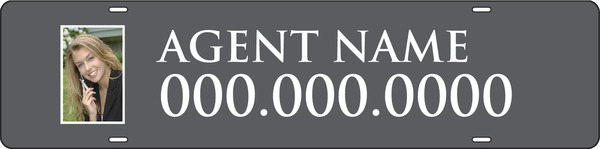 Distinctive Collection agent photo sign rider, 24 GA steel 6h x 24w