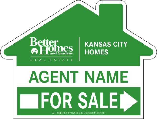 Directional AGENT FOR SALE House Shape Sign Panel, 18h x 24w, 4mm Corrugated