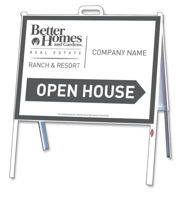 Ranch and Resort open house a-frame and sign panel unit, 24 GA steel 18h x 24w
