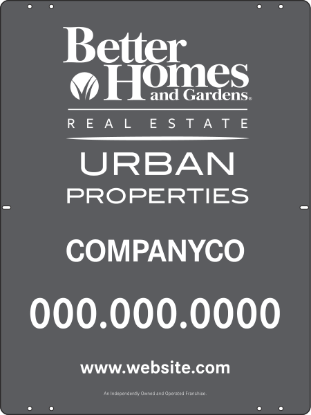 urban properties sign panel, 24 GA steel 24h x 18w