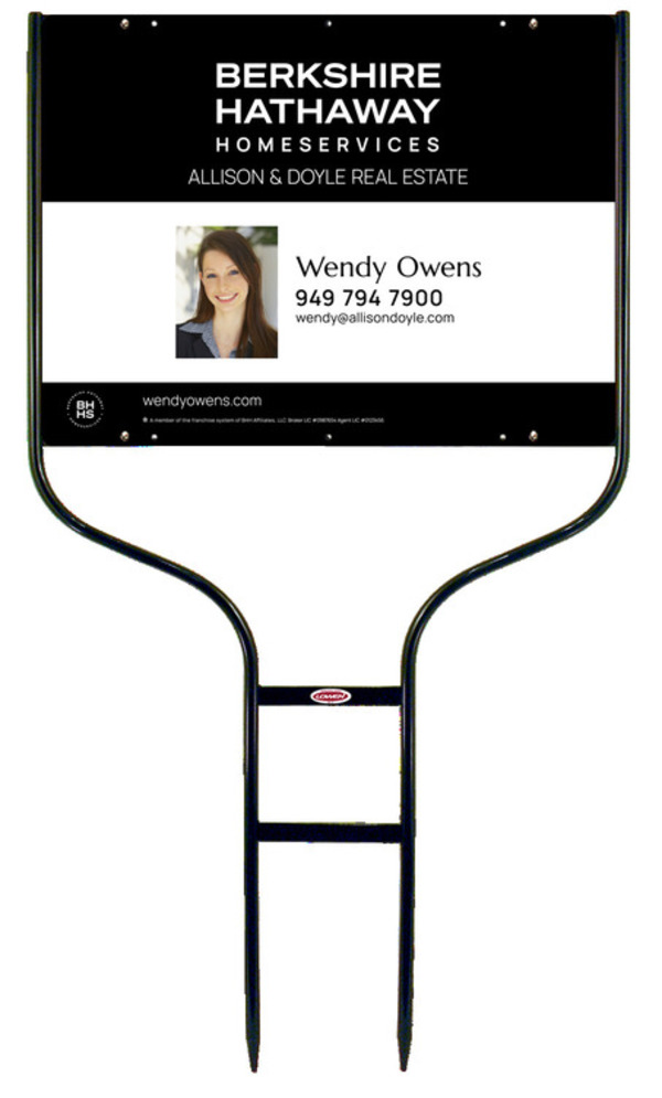 Round Rod Frame and Agent Photo Sign Panel Unit, 18h x 24w, Steel