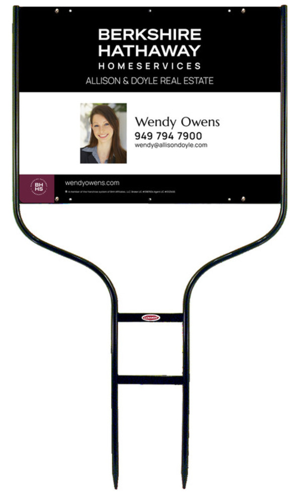 Round Rod Frame and Agent Photo Sign Panel Unit, 18h x 24w, Steel
