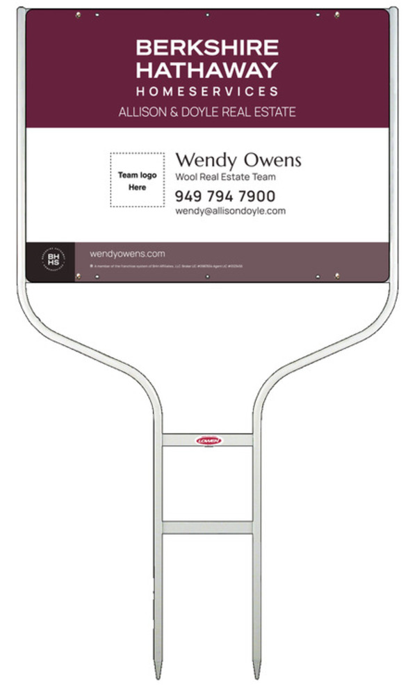 Round Rod Frame and Team Logo Sign Panel Unit, 18h x 24w, Steel