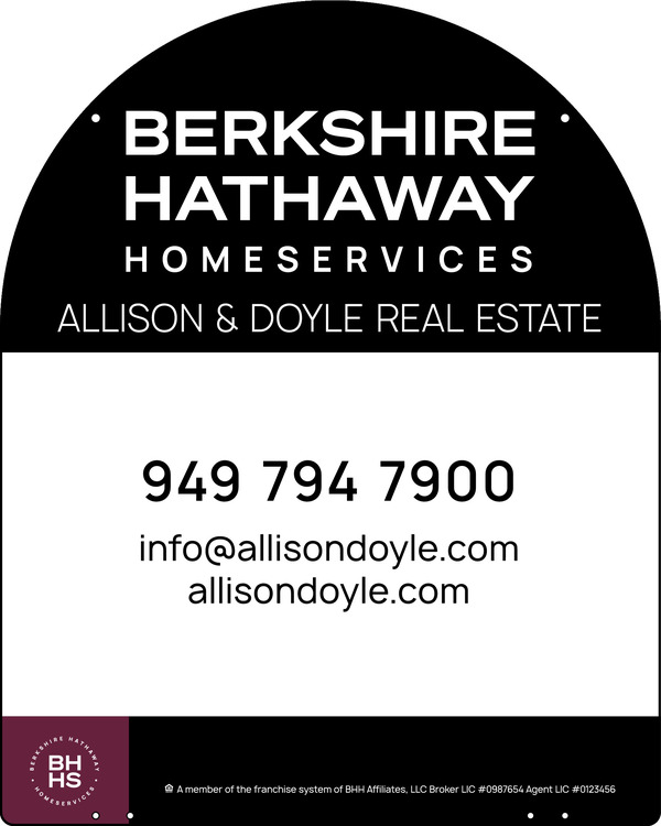 Hanging Arc Top Office Sign Panel, 30h x 24w, 3mm Aluminum Composite