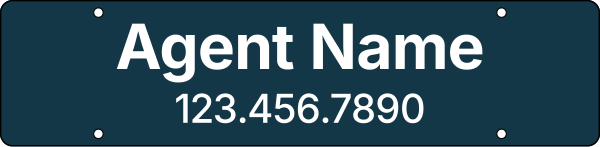 Agent Name Hanging Sign Rider, 6h x 24w, 3MM Aluminum Composite