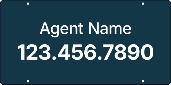 Agent Name Hanging Sign Rider, 12h x 24w, 3MM Aluminum Composite