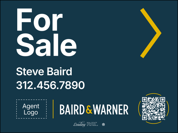 Directional Agent Logo For Sale Sign Panel, 18h x 24w, 4mm Corrugated