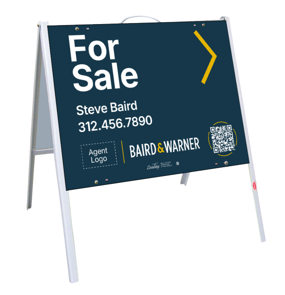 A-Frame and Agent Logo For Sale Sign Panel Unit, 18h x 24w, .050 Poly